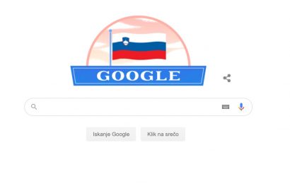 Google obarvan v Slovenske barve! Čestitke ob državnem prazniku Slovenije iz Amerike!